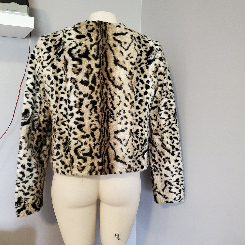 Express Leopard Print Fur Jacket - image 2